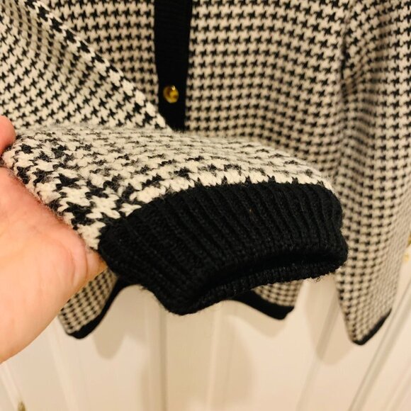 1950’s Brooks Brothers Vintage Thick Heavy Wool Women’s Cardigan Medium Dogtooth - Picture 6 of 14